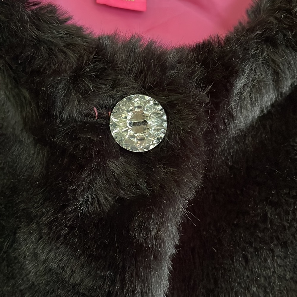 Lilly Pulitzer Winston Black Fur Vest S (4-5) - Picture 3 of 6